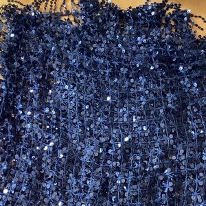 Elegant Navy Sequin Scarf